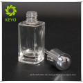 30ml quadratische klare kosmetische Glastropfflasche